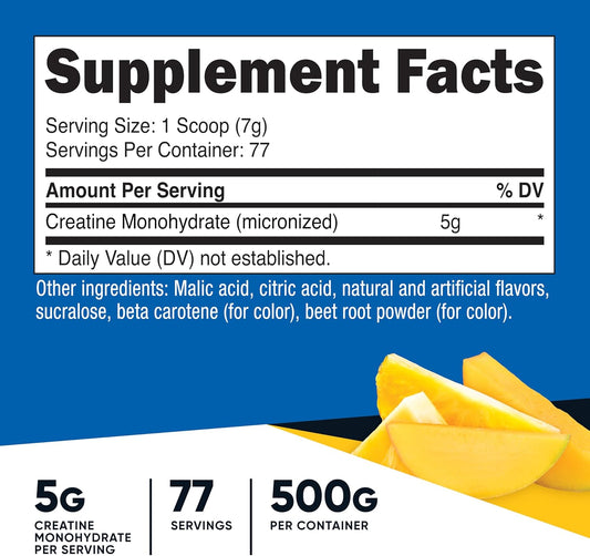 Nutricost Creatine Monohydrate Powder (Pineapple Mango)